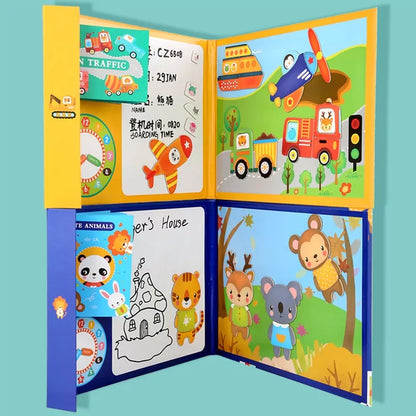 Montessori 3D Magnetic Puzzle Book With White Board & Marker