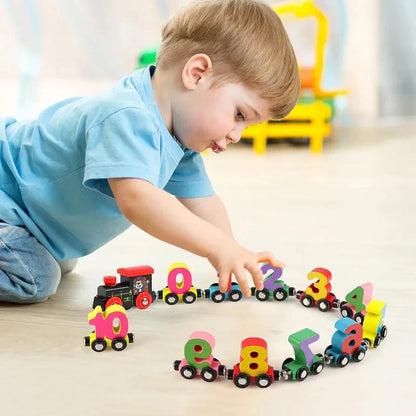 Wooden Colorful Magnetic Digital Number Train Toy For Kids