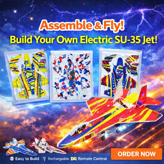 Rechargeable Self Assemble Flying Fighter Jet Aircraft Toy