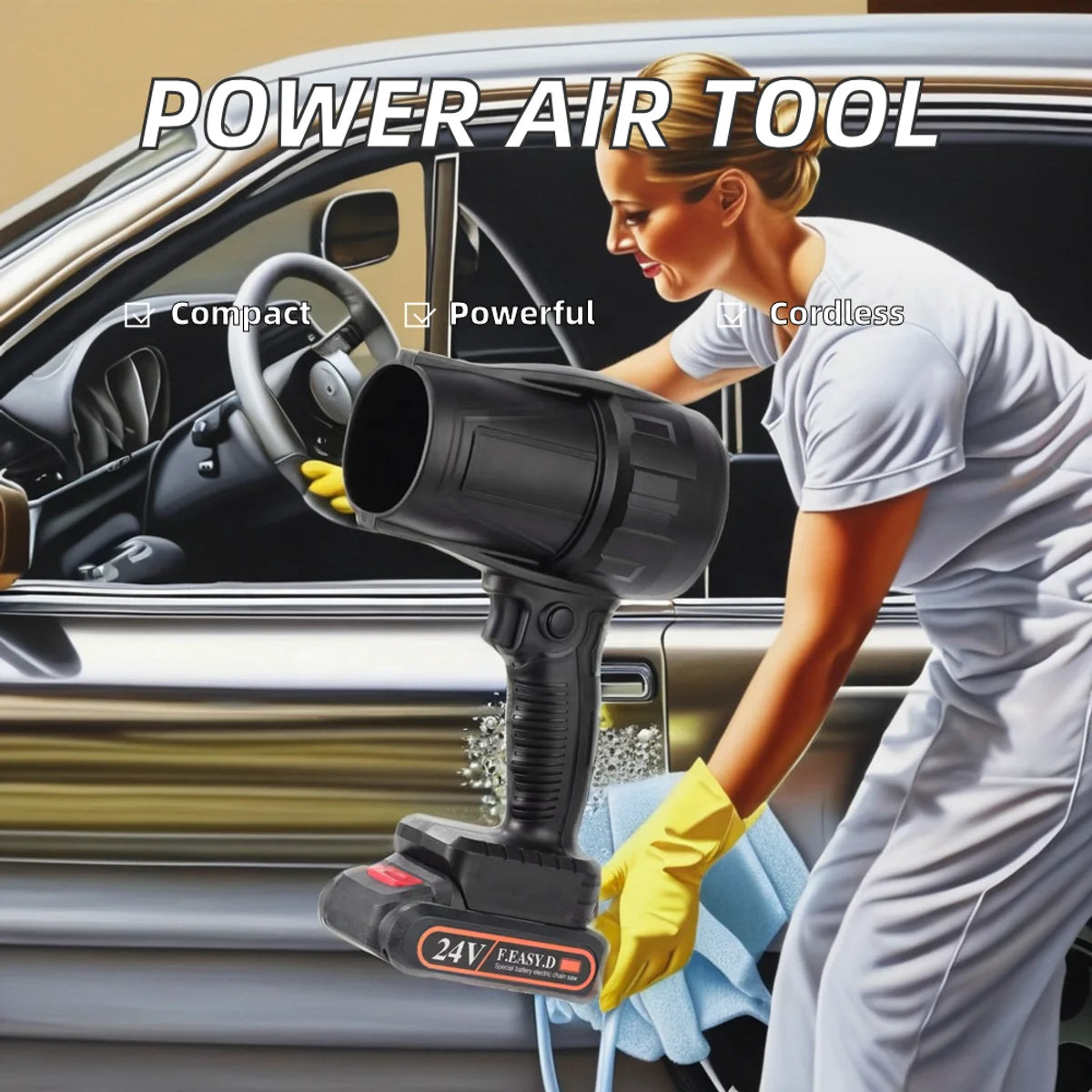 Rechargeable High Turbo Jet Blower With 24v Battery