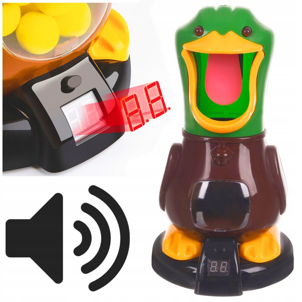 Hungry Duck Target Shooting Game for Kids | Interactive Foam Ball Blaster Toy with Electronic Score Counter