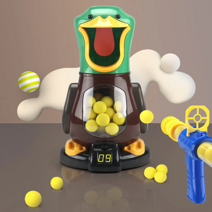 Hungry Duck Target Shooting Game for Kids | Interactive Foam Ball Blaster Toy with Electronic Score Counter