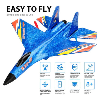 Rechargeable Remote Control Foam Aircraft With Led Lights