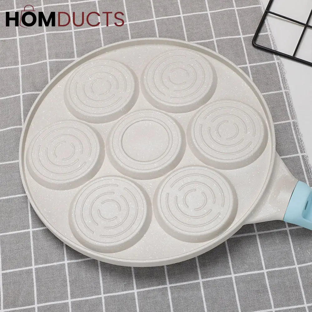 Multipurpose Non-Stick Smile Pancake Pan – 7 Slot Breakfast Maker for Eggs, Pancakes & More