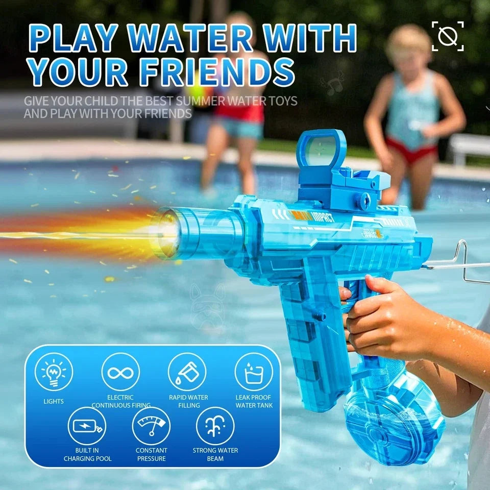 UZI Automatic Water Spray Toy with LED Light – Rechargeable Water Play Toy